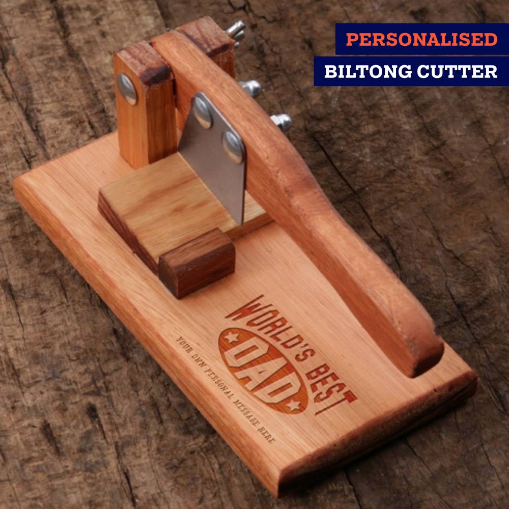 Personalised Best Dad Biltong cutter.
